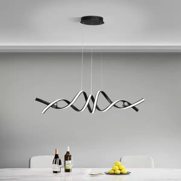 Plafonnier majestueux LED pour salon noir 10530 4bu7yx