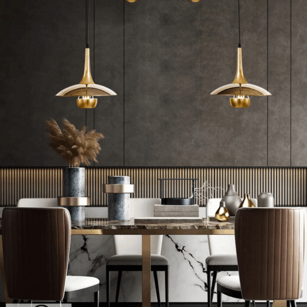 Plafonnier décentré en métal pour votre salle à manger 2 1