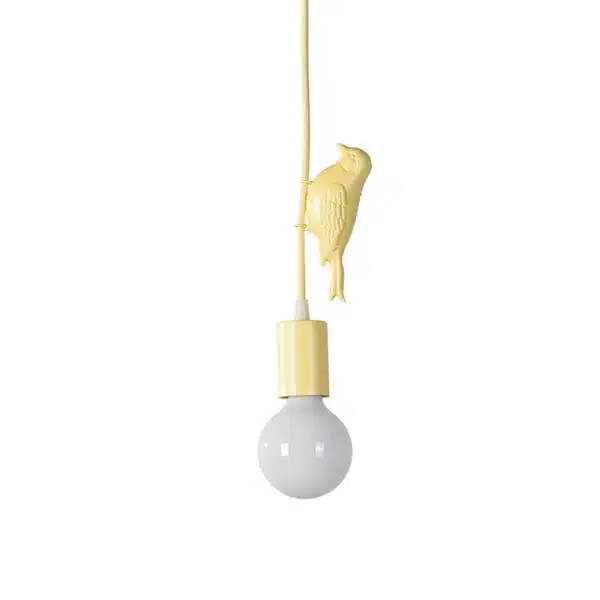 Lámpara LED colgante con forma de pájaro amarillo 4 26