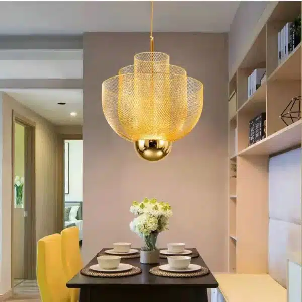 Golden iron ceiling light in modern Nordic design 4956 veuwrh