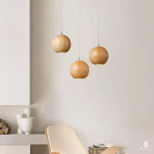 Lampe suspendue en bois