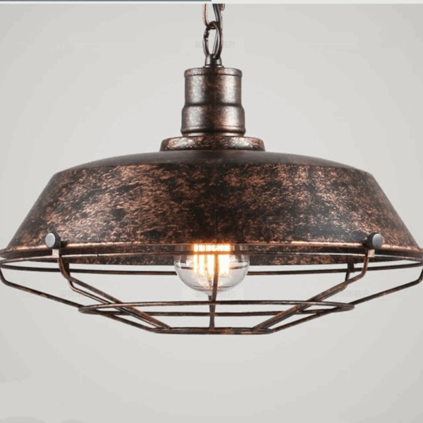 Lampe suspendue en fer forgé – design artisanal style industriel 66cm 82 1