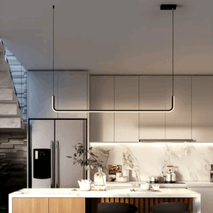 Plafonnier métallique suspendu au design moderne