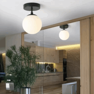 Plafonnier moderne boule de verre