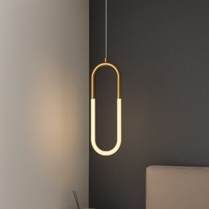 Plafonnier doré en forme de U