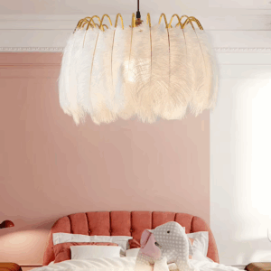 Plafonnier naturel en plumes