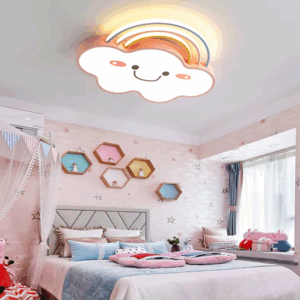 Plafonnier LED en forme de nuage coloré pour enfant