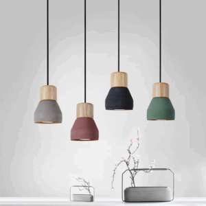 Lampe colorée suspendue minimaliste en métal