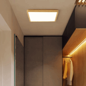 Plafonnier carré en bois massif au design moderne