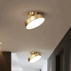 Plafonnier doré Led moderne
