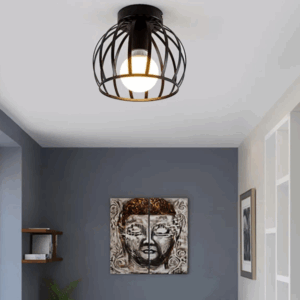 Plafonnier doré  rétro en métal