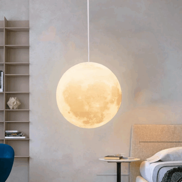 Plafonnier suspendu en forme de lune hju 8 1