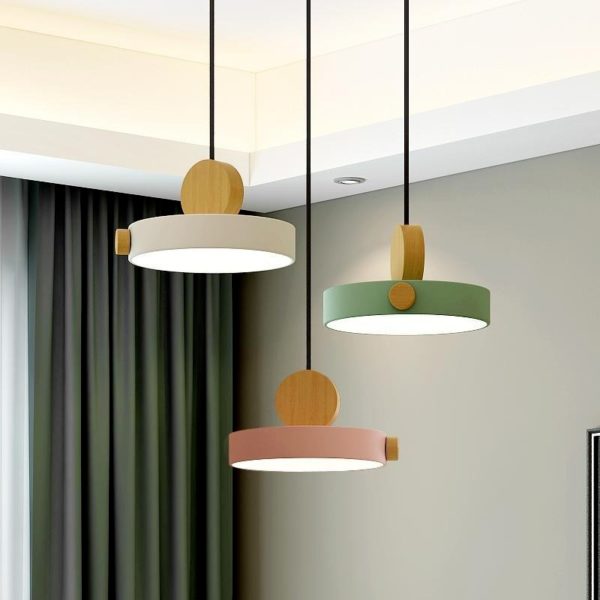 Plafonnier LED suspendu avec design en bois 11109 4dpxcv