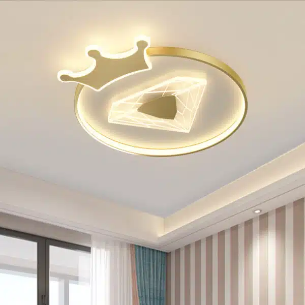Round acrylic led ceiling light with diamond 12551 uethdy