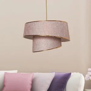 Plafonnier LED suspendue en tissu lin