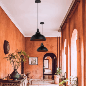 Plafonnier suspendu rétro industriel ensemble 2 pièces