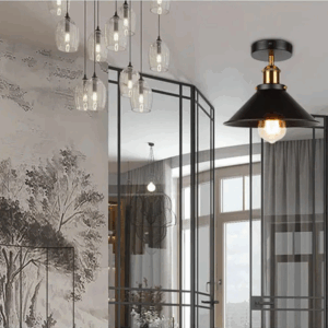 Plafonnier industriel Vintage avec base