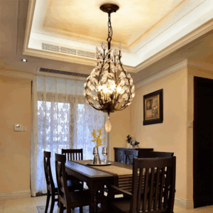 Plafonnier vintage suspendue de luxe en cristal noir