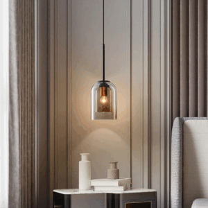 Plafonnier suspendu en double verre