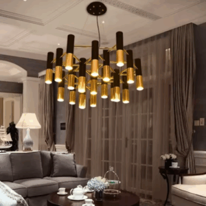 Chandelier led suspendu en fer au design industriel moderne