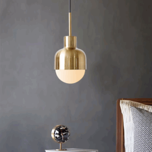 Plafonnier Led suspendu en fer doré au design moderne