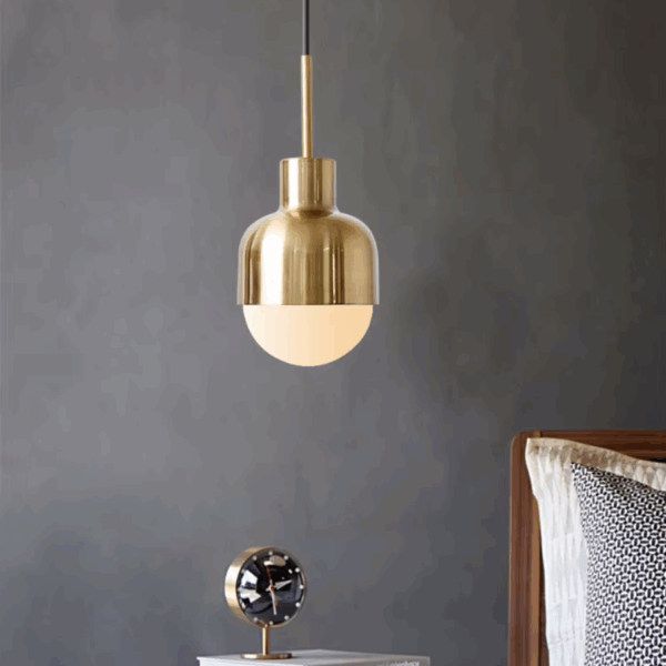 Plafonnier Led suspendu en fer doré au design moderne hju 84