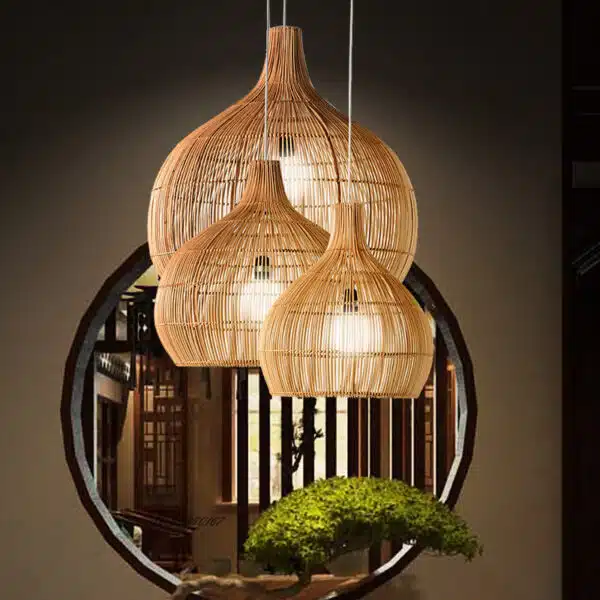 Drop-shaped bamboo ceiling light 17432 jmv28p