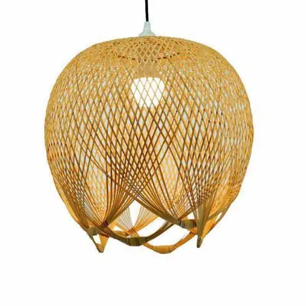 Lámpara de techo suspendida de diseño en bambú y mimbre, ideal para un salón de té o un restaurante 18678 r01ed2