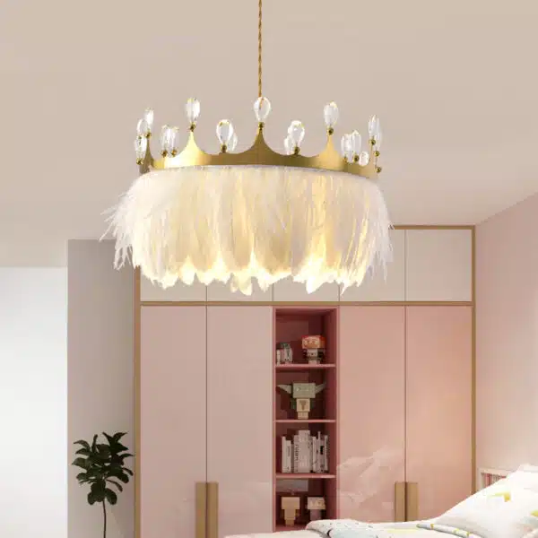 Designer bedroom chandelier in the shape of a princess crown 18896 7movm2