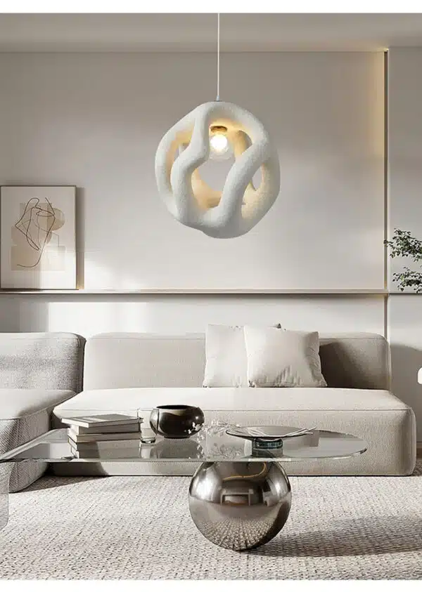 Deckenleuchte Wabi Sabi, modernes Design, LED, aus weißem Kunstharz 20 2