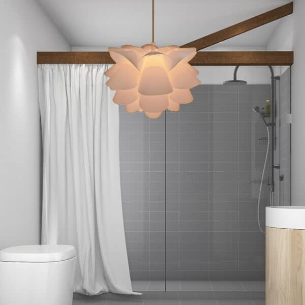 Plafonnier suspendu en origami au design moderne, suspendu dans une salle de bain