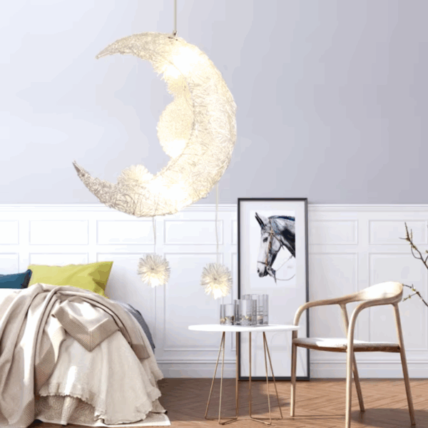 Plafonnier suspendu en forme de lune, design moderne idéal pour une chambre d'enfant Design sans titre 2024 10 24T164853.503