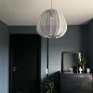 Beige hanging lamp in fine fabric with creative Nordic design 20993 1fb038