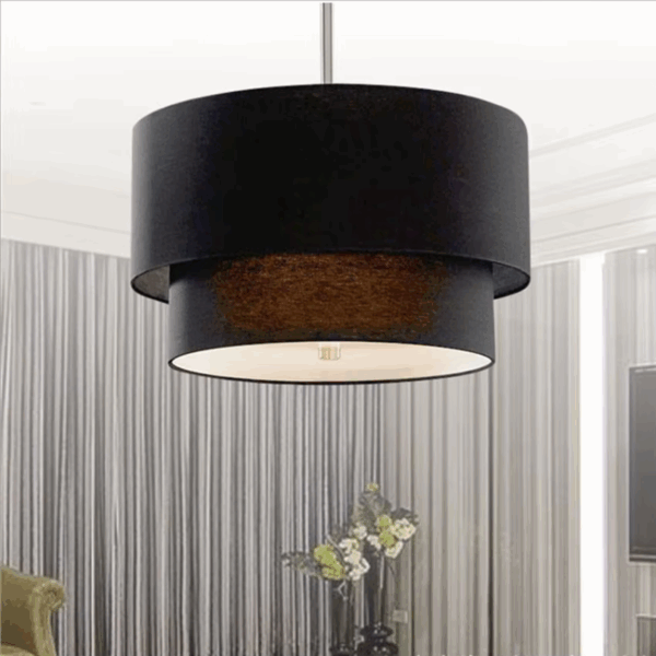 Grande suspension en lin pour salon 66cm 13