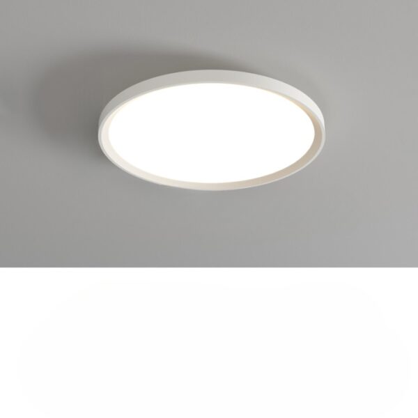 Plafonnier LED rond au design nordique minimaliste et moderne sur fond gris