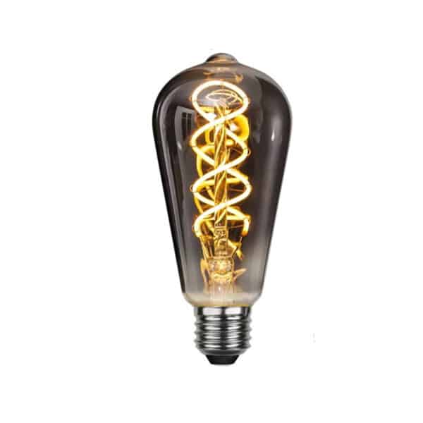 Ampoule LED à filament en spirale 220V 4W E27 sur fond blanc