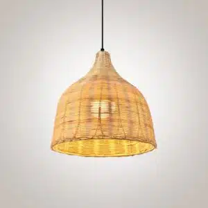 Lampe Led suspendue en bambou et rotin fait à la main style japonais