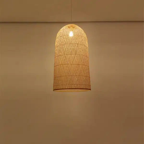 Industrielle LED-Hängeleuchte aus Bambus und Weide 0 9cab9f