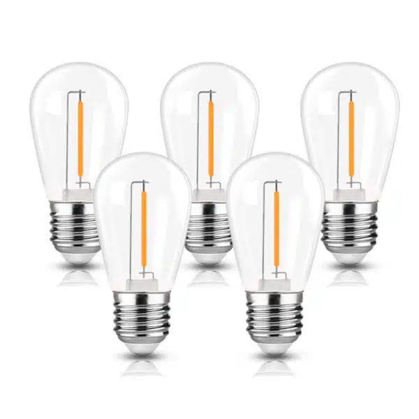 Lote de cinco bombillas LED de plástico E27 S14 2W blanco cálido 0 ed2b6d