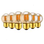 Lot de six ampoules dorées LED G40 3W E27 220V sur fond blanc