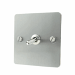 Interrupteur design argenté avec un levier à bascule, de forme carré