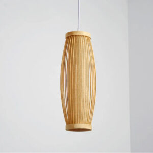 Plafonnier naturel LED de style traditionnel en forme de lanterne sur fond gris