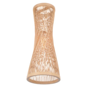 Plafonnier naturel LED tissé en bambou de style moderne sur fond blanc