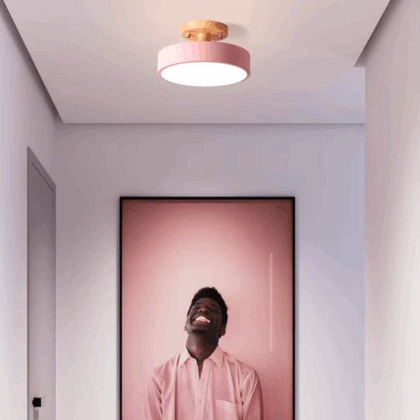 Plafonnier plat coloré en bois 66cm 55