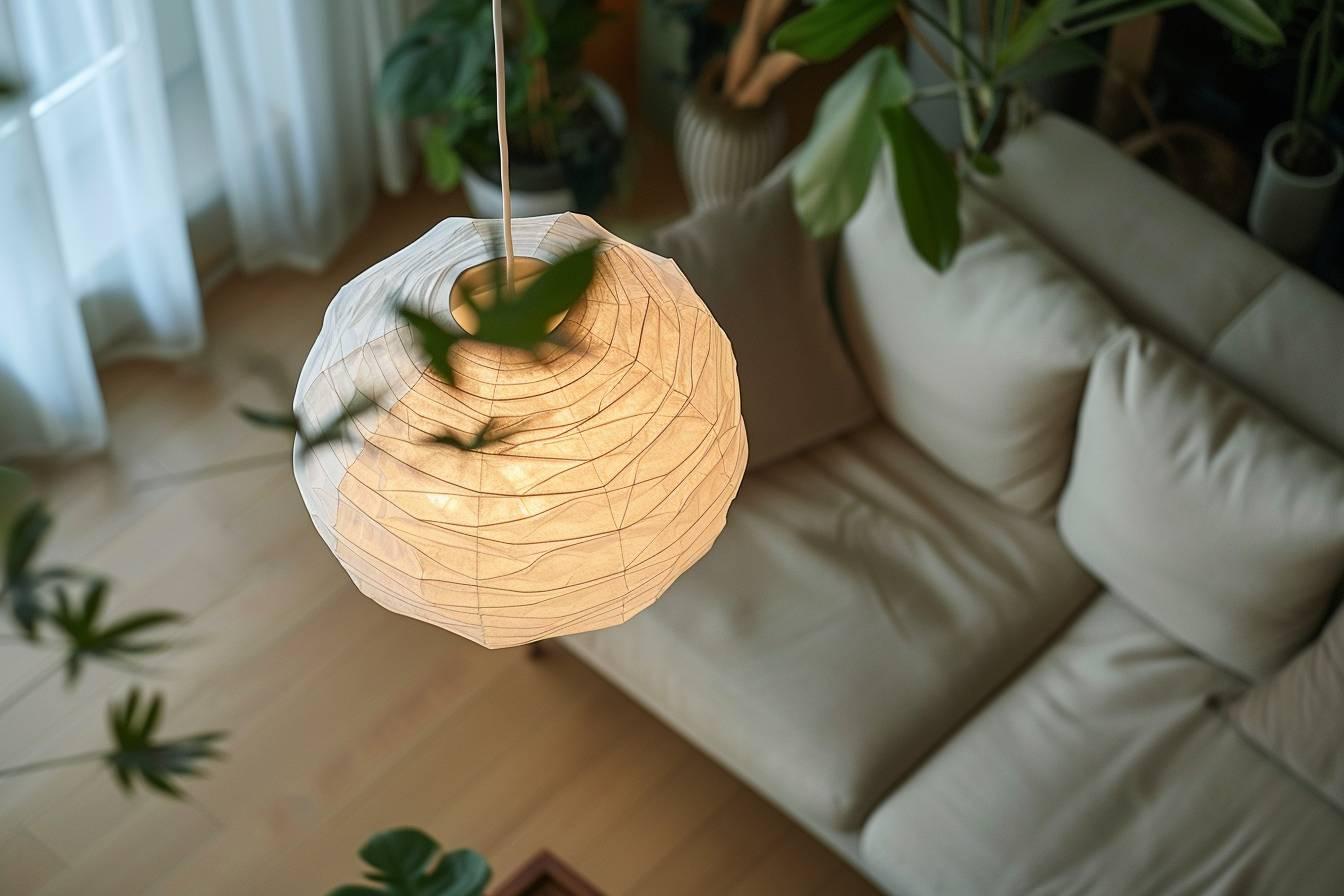 Créez une ambiance chaleureuse avec un plafonnier en papier : élégance et douceur pour votre intérieur