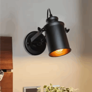 Applique murale vintage noire en métal